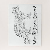 Wereld woord sneeuw luipaard puzzel legpuzzel (Verticaal)