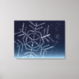 Wereld Woord Snowflake Canvas Print