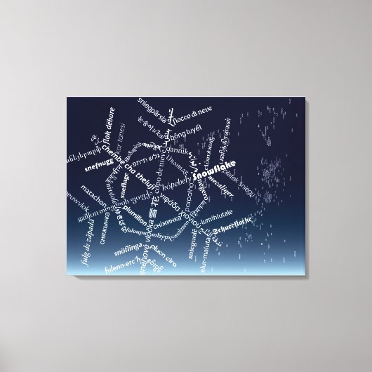 Wereld Woord Snowflake Canvas Print (Voorkant)