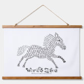 Wereld Woord Zebra Tapestry Hangend Wandkleed (Voorkant)