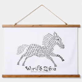 Wereld Woord Zebra Tapestry Hangend Wandkleed