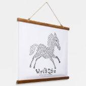 Wereld Woord Zebra Tapestry Hangend Wandkleed (Gebogen)