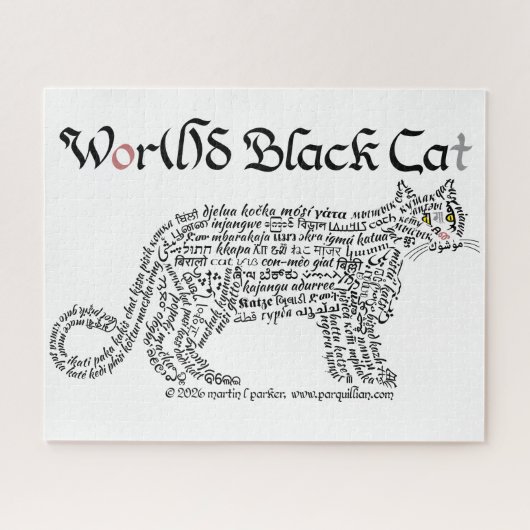 Wereld Woord Zwarte Kat Puzzel (Horizontaal)