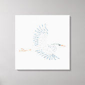 Wereld Word Blauw Heron Canvas Print (Voorkant)