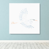 Wereld Word Blauw Heron Canvas Print (Insitu (Houten vloer))