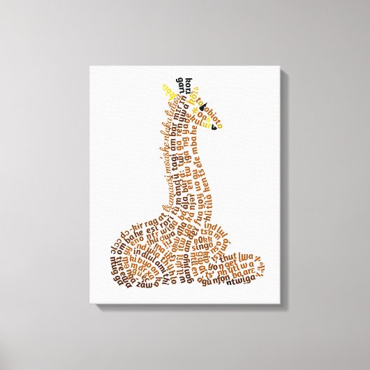 Wereld Word Giraffe Canvas Print (Voorkant)