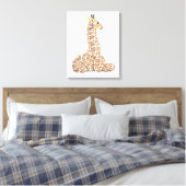 Wereld Word Giraffe Canvas Print (Insitu (Slaapkamer))