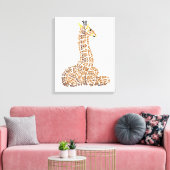 Wereld Word Giraffe Canvas Print (Insitu (Woonkamer))