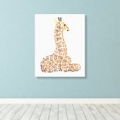 Wereld Word Giraffe Canvas Print (Insitu (Houten vloer))