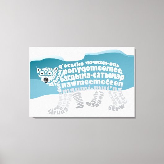 Wereld Word Polar Beer Canvas Print (Voorkant)