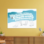 Wereld Word Polar Beer Canvas Print (Insitu (Woonkamer))