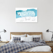 Wereld Word Polar Beer Canvas Print (Insitu (Slaapkamer))
