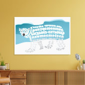 Wereld Word Polar Beer Canvas Print (Insitu (Woonkamer))