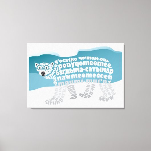Wereld Word Polar Beer Canvas Print (Voorkant)