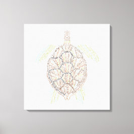 Wereld Word Zee Turtle Canvas Print