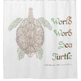 Wereld Word Zee Turtle douchegordijn