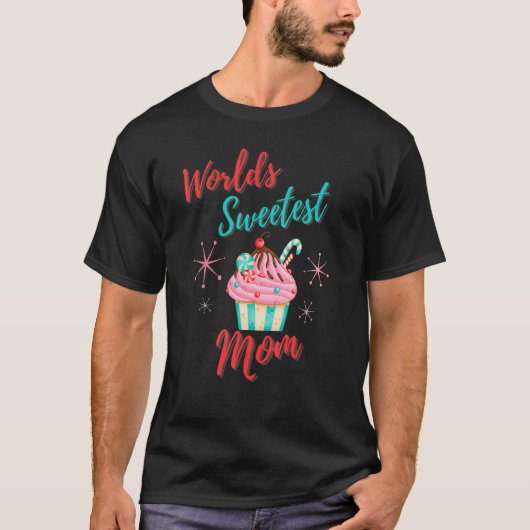 Wereld Zoetste Moeder Moederdag Cupcake T-shirt (Voorkant)