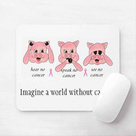 Wereld zonder kanker muismat (Met muis)