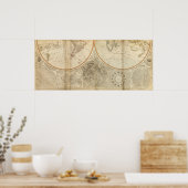 Wereld zuidelijk halfrond - kaart poster (Keuken)