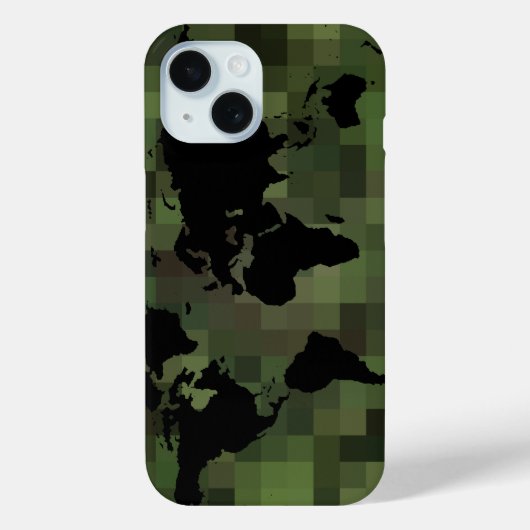 Wereld Zwart Grafische Kaart Case-Mate iPhone Case (Achterkant)