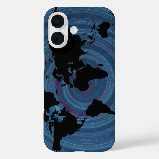 Wereld zwart kaart Case-Mate iPhone case (Achterkant)