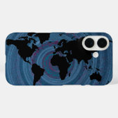Wereld zwart kaart Case-Mate iPhone case (Achterkant (horizontaal))