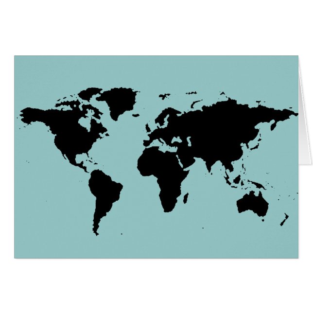 Wereld zwarte grafische kaart (Voorkant Horizontaal)