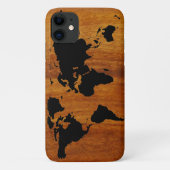 wereld zwarte grafische kaart Case-Mate iPhone case (Achterkant)