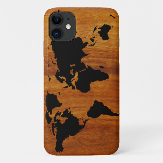 wereld zwarte grafische kaart Case-Mate iPhone case (Achterkant)