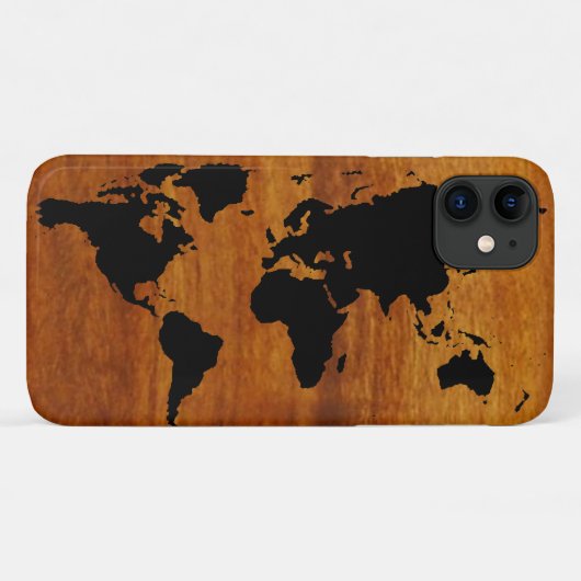 wereld zwarte grafische kaart Case-Mate iPhone case (Achterkant (horizontaal))