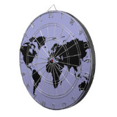 Wereld zwarte grafische kaart dartbord (Voorkant Rechts)