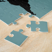 Wereld zwarte grafische kaart legpuzzel (Zijkant)