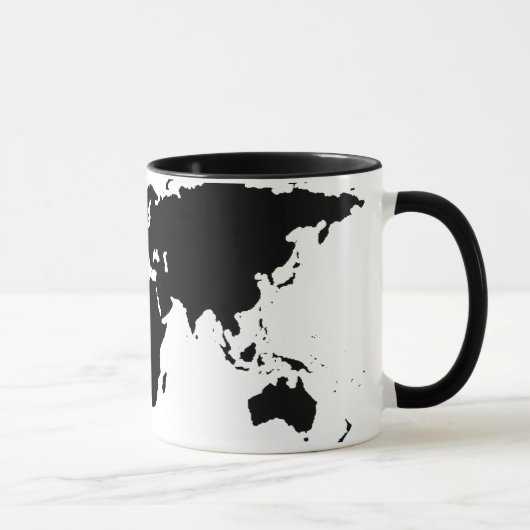 Wereld zwarte grafische kaart mok (Rechts)