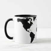 Wereld zwarte grafische kaart mok (Links)