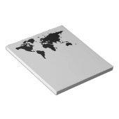 Wereld zwarte grafische kaart notitieblok (Schuin)