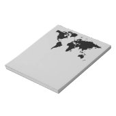 Wereld zwarte grafische kaart notitieblok (Linkerzijde)