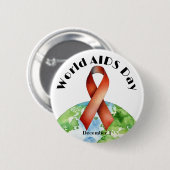 Wereldaidsdag 1 december-bewustzijnslint ronde button 5,7 cm (Voorkant /achterkant)