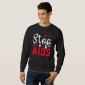 Wereldaidsdag Stop Aids HIV Bewustzijn Rode Lint Trui (Voorkant volledig)