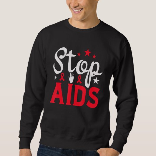 Wereldaidsdag Stop Aids HIV Bewustzijn Rode Lint Trui (Voorkant)