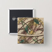 Wereldatlas 2 vierkante button 5,1 cm (Voorkant /achterkant)