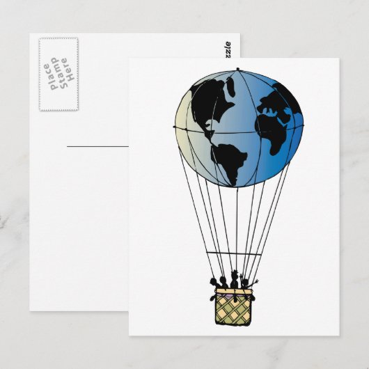 Wereldballon Briefkaart (Voorkant / Achterkant)