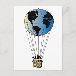 Wereldballon Briefkaart