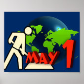 Wereldbanner Wereldbol Poster (Voorkant)