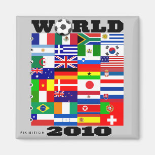 Wereldbeker 2010 - Gray Square Magnet
