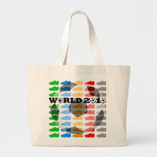Wereldbeker 2010: Kleurschokken voetbal Grote Tote Bag
