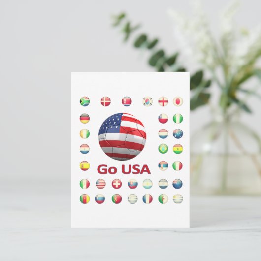 Wereldbeker 2010 Zuid-Afrika VS Briefkaart (Staand voorkant)