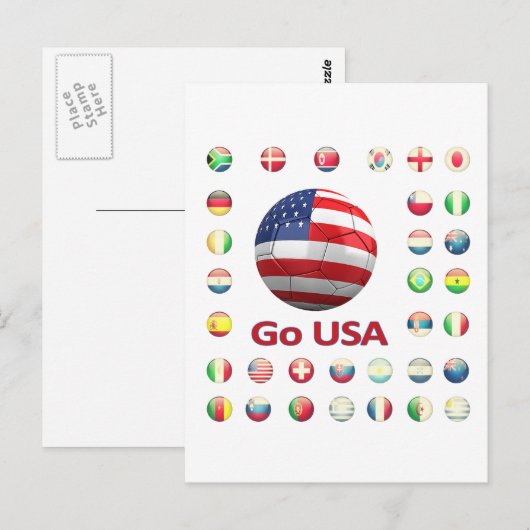 Wereldbeker 2010 Zuid-Afrika VS Briefkaart (Voorkant / Achterkant)