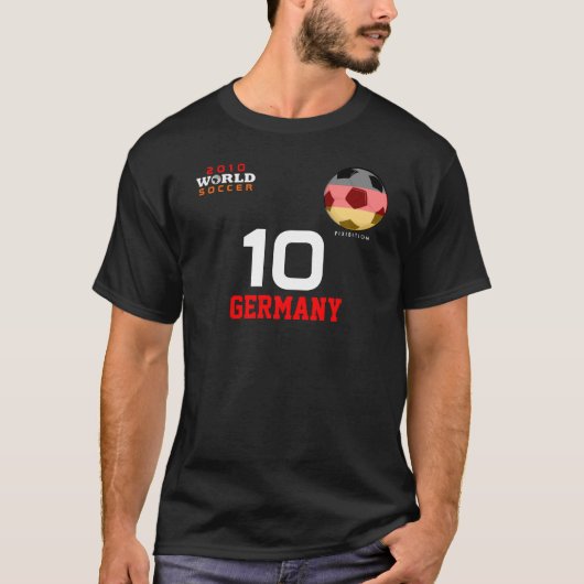 Wereldbeker Duitsland #10 Podolski beide kanten T-shirt (Voorkant)
