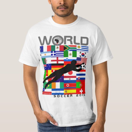 Wereldbeker Voetbal 2010 Team Flag Goal T-Shirt (Voorkant)
