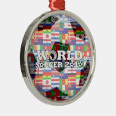 Wereldbeker Voetbal 2010 — Vlaggenornamentronde Metalen Ornament (Rechts)